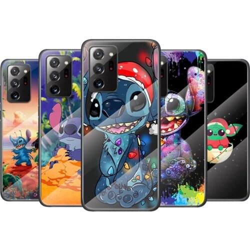 Tempered Glass Cover Disney Cartoon Stitch For Samsung Galaxy M51 M31 M21 A70 A50 A40 A30 A20 A10 Phone Case Capa