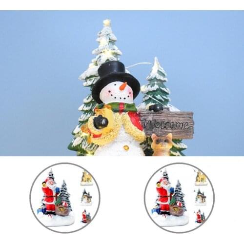 Resin Good LED Desktop Ornaments Xmas Decor 3 Styles Desktop Ornaments Eye-catching for Party