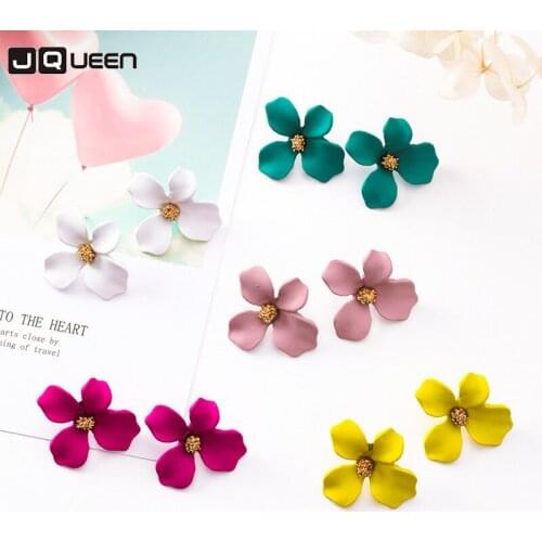 Newt Fresh Concise Roast Paint Flower Ear Nail Personality Fashion Joker Irregular Petal Earrings Earring Woman Jewelry