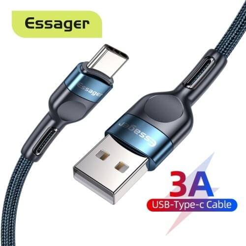 Essager USB Type C Cable Fast Charging Charger For Xiaomi Huawei Samsung USB-C Data Wire Cord Mobile Phone USB C Type-C Cables