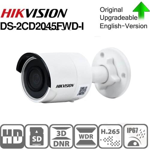 Hikvision Original DS-2CD2045FWD-I POE Camera Video Surveillance 4MP IR Network Dome Camera 30 m IR IP67 H.265+ SD card slot