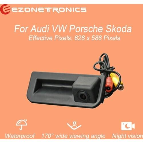 Ezonetronics Car Reverse Backup Camera and Monitor Kit for Audi Q2 A5 Q5L Q2LA6L Q3 Porsche Cayenne Skoda KODIAQ KAROQ VW