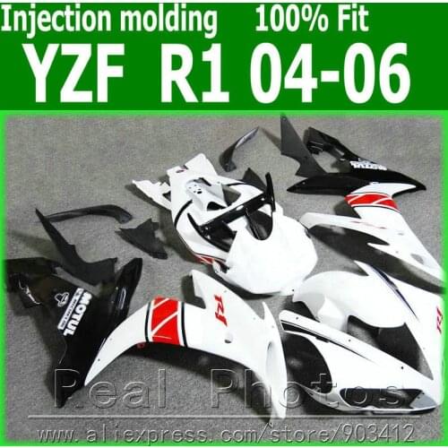 High quality fairing kit for YAMAHA Injection molding YZFR1 04 05 06 red white black fairings set YZF R1 2004 2005 2006 JL19