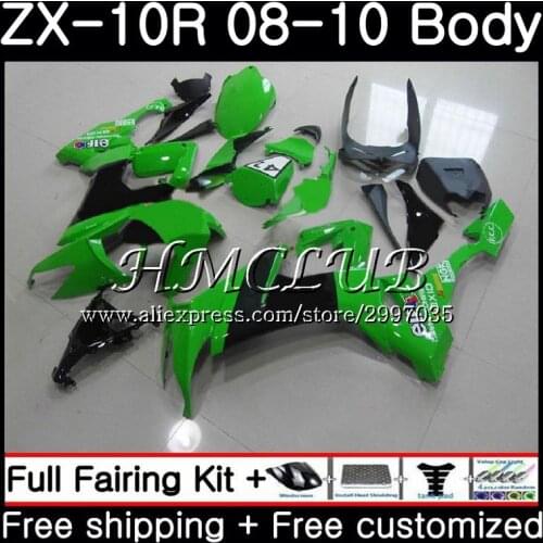Bodywork For KAWASAKI NINJA Light green ZX10R ZX1000C 2008 2009 2010 63HC.16 ZX 10R ZX 10 R ZX1000 ZX-10R 08 09 10 Fairing kit