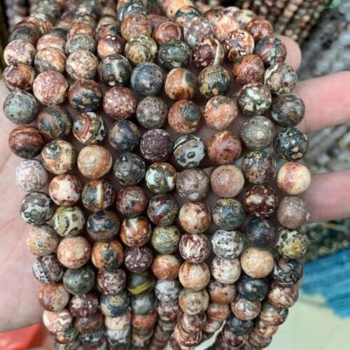 Round frost Leopard jasper beads natural gemstone beads DIY loose beads for jewelry making strand 15" wholesale