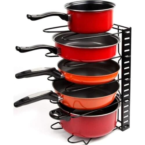5/8 Tires Kitchen Storage Rack Pan Pot Lid Organizer Shelves Holder Stand Iron Storage Rack for Cutting Board,Pan,Pot