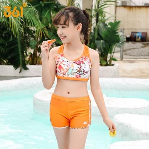 361 Swimsuits Teen Girls 3 Piece Set Children Floral Three-Piece Swimsuits Kids Girl Children Beach Sunscreen Swimwear