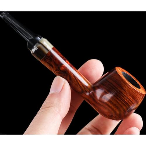 Solid Pear wood Smoking pipe straight 9mm filter tobacco Pipe smoke portable Pipes Men Fress Shipping Wholesale