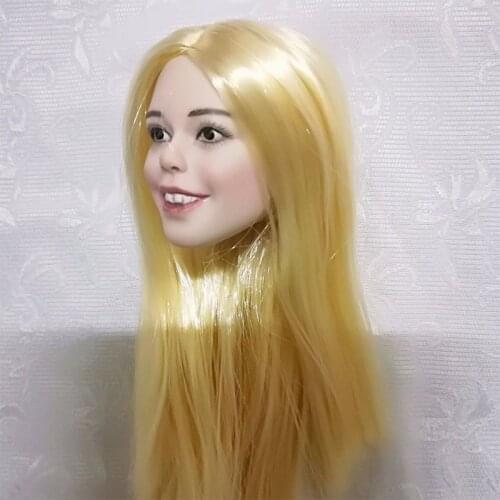 1/6 Scale Happy Little Princess Female Straight Hair Head Carving Sculpt Fit for 12 Inches Action Figure Body Toys In Stock