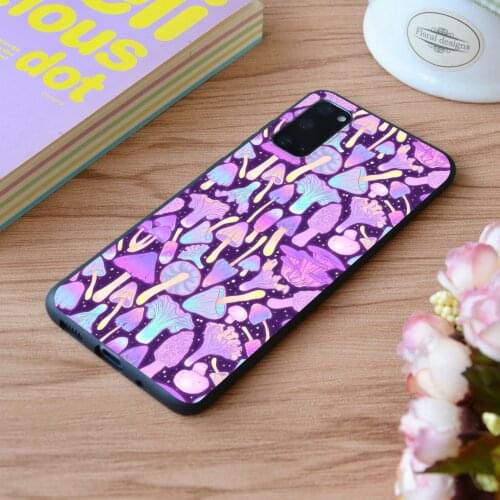 For Samsung Spooky Mushroom Hunt Print Soft Silicone Matt Case TPU Cover Galaxy S Note M and Galaxy A