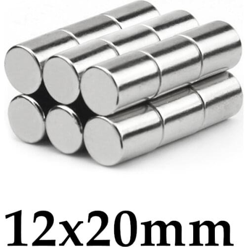 50pcs Neodymium N35 Dia 12mm X 20mm Strong Magnets Tiny Disc NdFeB Rare Earth For Crafts Models Fridge Sticking magnet 12x20mm