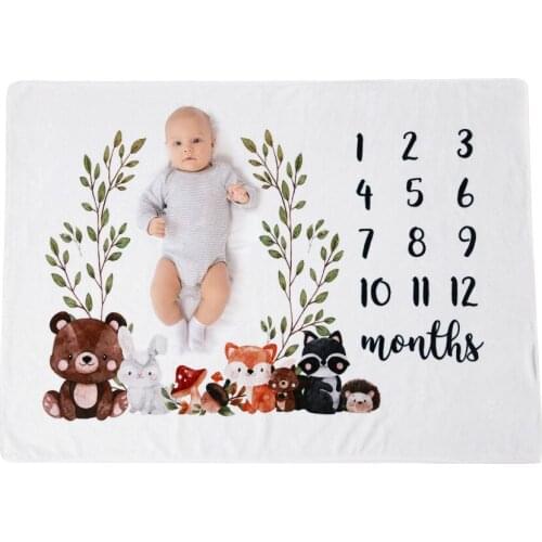 Newborn baby Monthly Growth Milestone Blanket photography props Background Cloth Commemorate Rug Girls Boy blanket Kids Shooting