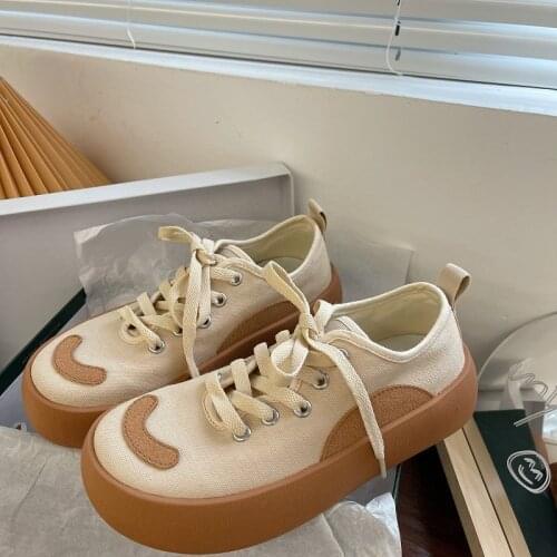 New Fashion Canvas Sneakers Womens Sports Shoes Platform Vintage Casual Footwear Round Head Tennis Female 2021