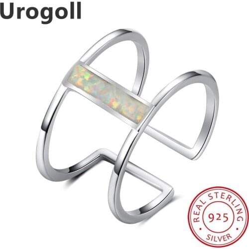 Brand New Trendy Fine Jewelry 925 Sterling Silver Simple Opal Rings For Women Luxury Engagement Wedding Jewelry Gifts
