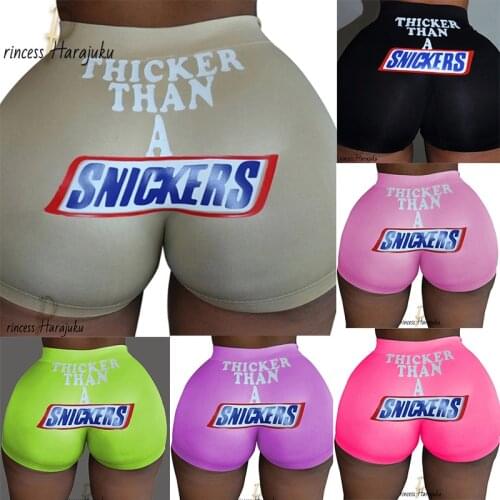 New Ladies Women Breathable Candy Shorts Snickers Printed Mini Shorts Sexy Beach Fitness Booty Skinny Outdoor Short Dropshipping