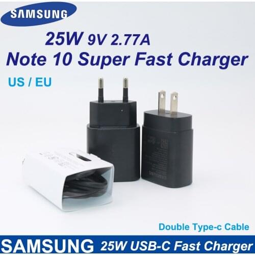 Original Samsung Adaptive Fast Charger Black 25W for Galaxy S10 S10e S8 S9Plus Note 9 A7 2017 USB Wall Fast Charging Power Adapt