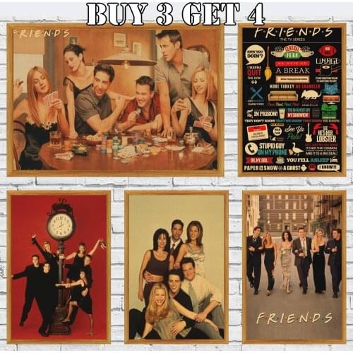 Tv Series Friends Posters Kraft Paper Retro Poster Home Decor Wall Sticker Modern Paintings Decorative Wall Poster Bar Cafe