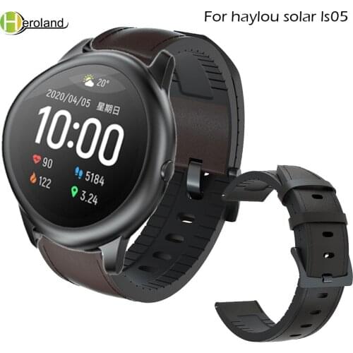 Watch Strap Silicone Leather for haylou solar ls05 /Amazfit GTR 47mm Smart Watch Wristband Bracelet Quick Release Watchband 22mm