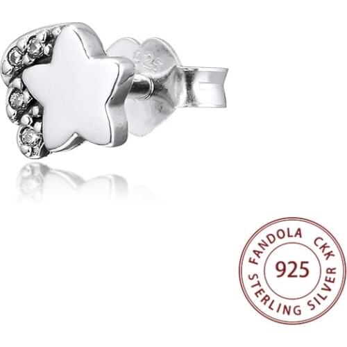 Authentic 925 Sterling Silver My Shooting Star Single Stud Earrings for Women Fashion Ear ring Jewelry Pendientes Brincos