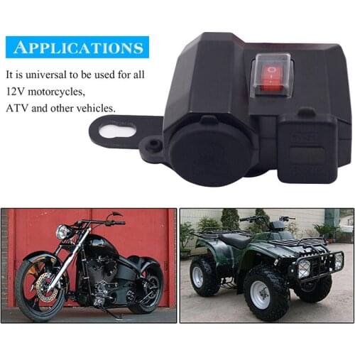Waterproof Dual USB Port 12V Motorbike Motorcycle Handlebar Charger 5V 2.1A Adapter Power Cigarette lighter socket for Phone