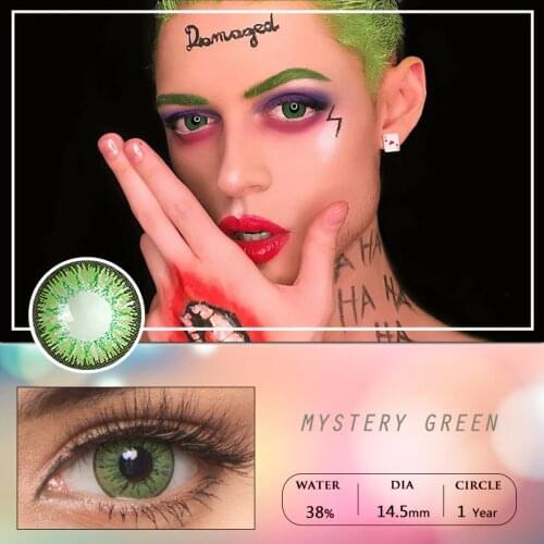 NOVMAS-2pcs/1Pair Crazy Contact Lenses Cosplay Eye Makeup Cosmetic Purple Blue Color contact lenses Degree Yearly