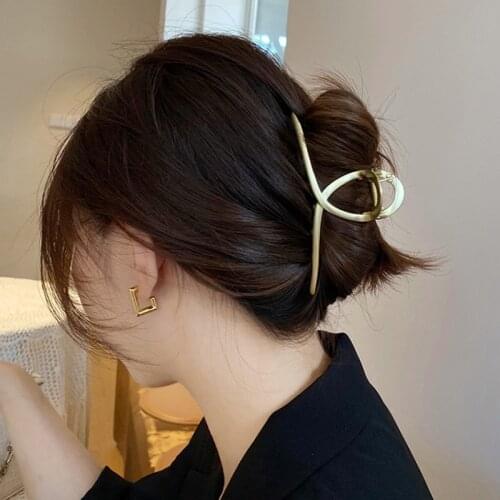 1pcs French large shark clip hair clip matte metal cross hair accessory hairpins for hair women