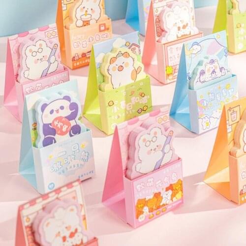 1pc Desktop Stand-up Cartoon Cat Panda Rabbit DIY Memo Pads Student Stationery