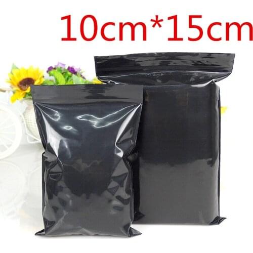 10*15cm (4"*6") 100Pcs/Lot Self Seal Ziplock Plastic Package Pouch Reclosable Zip Lock Retail Poly Black Packaging Storage Bags