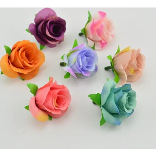 10PCS Silk Roses 4CM Cheap Artificial Flowers Head for Home Christmas New Year Wedding Decoration Accessories DIY Gifts Box