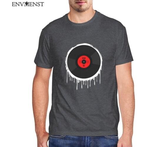 100 Cotton Fashion Record Graphic Shirts Mens Clothing Dripping Vinyl Record T Shirt Vintage Casual Tees oversized Harajuku Tops