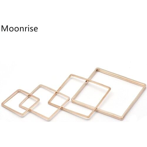 15/20/25/30mm Square Shape Brass Open Bezel Pendant Charm Blank Frame Hollow Pendants for Resin Crafts DIY Jewelry Making 20Pcs