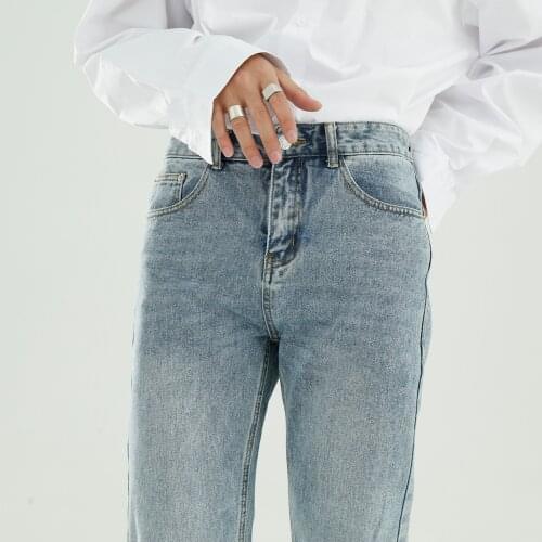 2021 New Men Broken Hole Small Boot Cut Casual Denim Pant Male Streetwear Hip Hop Vintage Fashion Loose Jeans Trousers