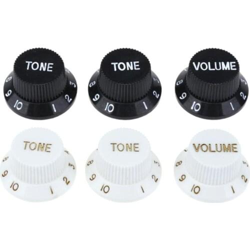 3pcs/set Plastic Electric Guitar Bass Volume Knob Potentiometer Caps for Potentiometers with 6mm hole 2 Colors