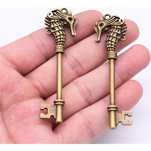 71*20mm 2pcs Antique Bronze Plated Key Charms Pendant For DIY Necklace Bracelet Jewelry Accessories