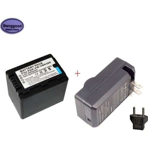 3.6V 4580mAh VW-VBK360 VWVBK360 Camera Battery + AC Charger For Panasonic HC-V700 SDR-S70 VW-VBL090 VW-VBK180 VWVBK180 HC-V10
