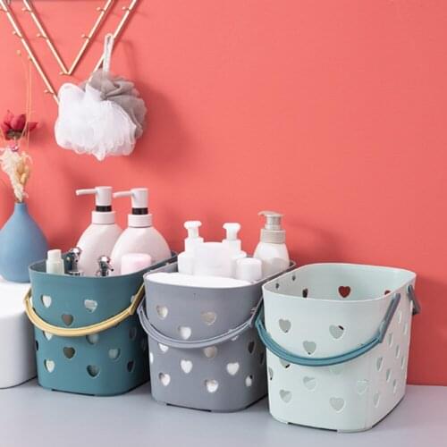 Hollow Out Bath Basket And Multi-functional Plastic Basket Portable Toys Receive Fruit Basket Basket Bathroom Storage Basket