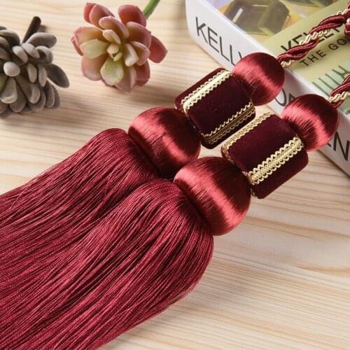 Free Shipping European Style Curtain Tassel Tied Ball Tassel Double Ball Strap Rope Curtain Buckle Accessory Tassel