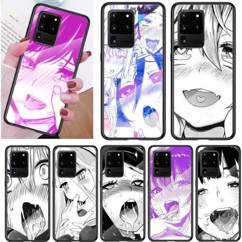 Tempered Glass Cover Cartoon Girl Facing For Samsung Note 20 Ultra Note 10 Lite Plus 5G Note 8 Note 9 Phone Case