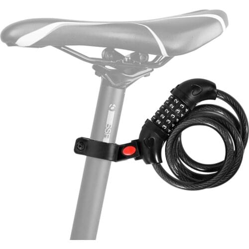 Digital Password Bicycle Lock Mountain Bike Steel Security Cable Lock Anti Theft Bike Lock with Seatpost Mountings
