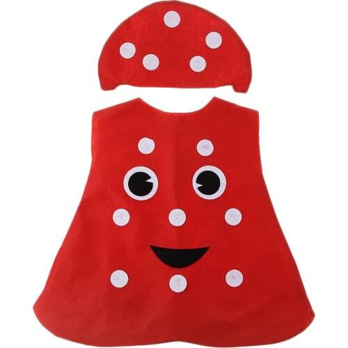 Kids Mushroom Costume Non-woven Fabric Vegetable Outfit Party Fancy Dress