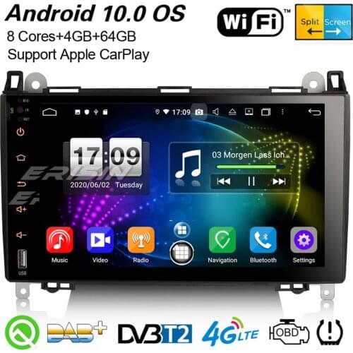 Erisin 8792 9" 8-Core Android 10.0 Car Stereo DAB+ Carplaly DSP GPS For Mercedes Benz A/B Class Vito Viano Sprinter VW Crafter