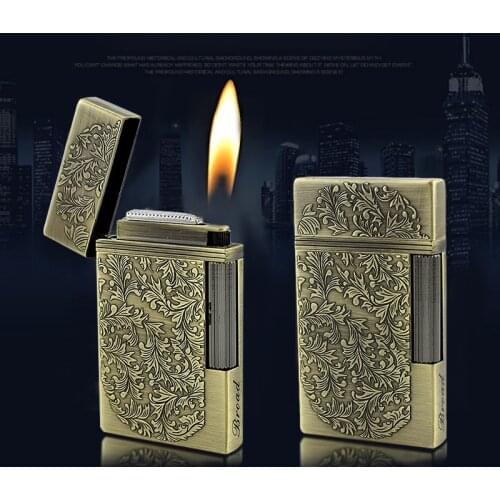 Mini Classic Grinding Wheel Metal Lighter Portable Butane Gas Cigar Lighter Smoking Accessories Gadgets For Men