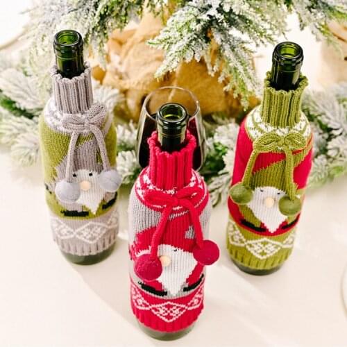 Creative Christmas Wine Bottle Cover Merry Christmas Decorations For Home Christmas Ornament New Year Xmas Navidad Gifts