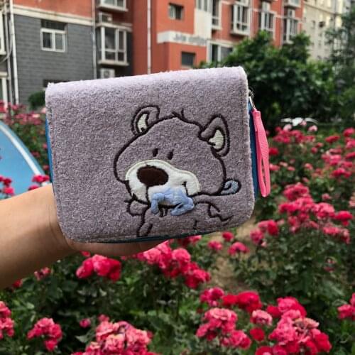 Hat bear plush cute pencil case school bag stationery stationery case kawaii girls school supplies tool storage rack bag