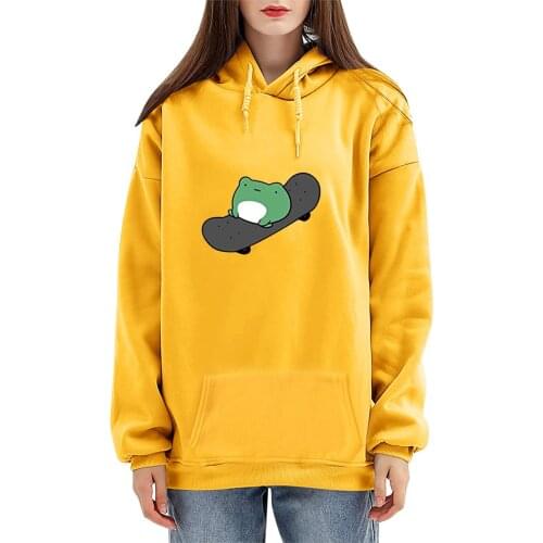 Fashion Women Hoodies Cute Skateboard Printing Sweatshirt Long Sleeve Hoodes Pullover Tops Pocket Loose Hoodie Tops Sudadera