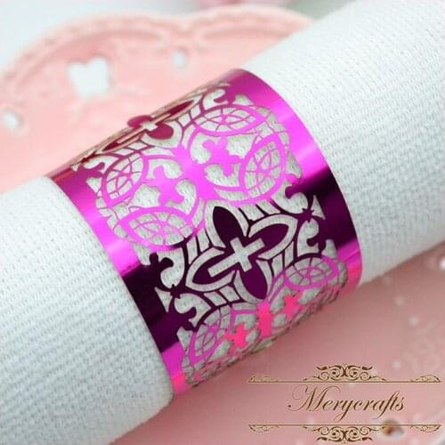 NR04 Wholesale Delicate Dinner Decorations Shiny Paper Laser Cut Napkin Ring