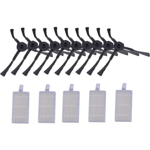 Vacuum Cleaner Accessories Kit For Panda X500,Gutrend Joy90/Fun 110, Ecovacs Cr120/Cen540 Hepa Filter X 5Pcs + Side Brush X 10