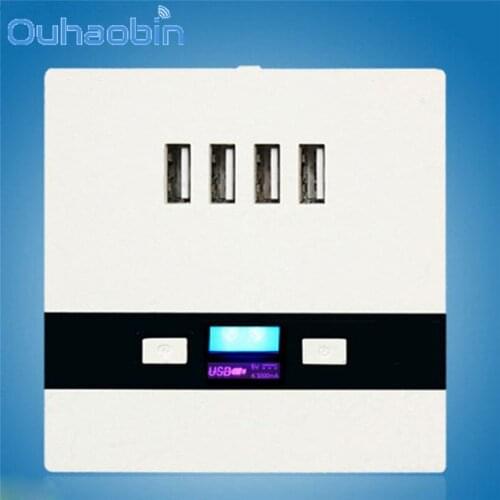 Ouhaobin 5V 3A 4 USB Port 86 Wall Socket LED Charging for Home Hotels Schools Gift Oct 18 Dropship