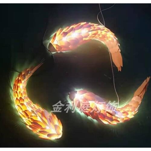 New Chinese wall lamp wall decoration lamp model room hotel villa creative fish-shaped lamps restaurant chandelier