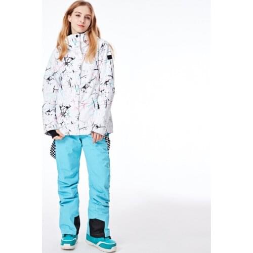 New Fashion Winter Warm Ski Suit Women Skiing and Snowboarding Jacket Pants Female Waterproof Snow Costumes Outdoor Walking Wear